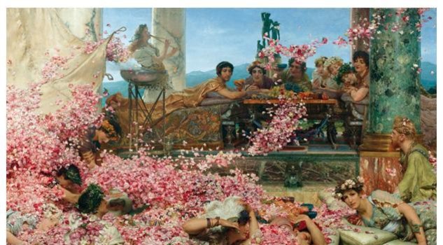 Alma-Tadema e i pittori dell'800 inglese. Collezione Perez Simon'. Al Chiostro del Bramante a Roma. Il dipinto capolavoro di sir Tadema: Le rose di Eliogabalo