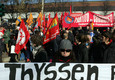 Un momento  della manifestazione in ricordo dei morti nel rogo della ThyssenKrupp, nel 2008 © Ansa
