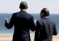 Obama e Hollande partecipano alle cerimonie del D-Day, in Normandia © Ansa