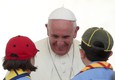 Pope Francis during audience with Italian Agesci boy scouts © Ansa