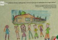 Il fermo immagine tratto da Raiuno mostra il quadretto fatto dai bambini di una scuola d'infanzia di  Acquasanta Terme © Ansa