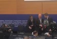 Contestazione dell'eurodeputato Ciocca al commissario Ue Moscovici © Ansa