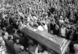 Un momento dei funerali di Vincenzo Paparelli, il tifoso laziale ucciso allo Stadio Olimpico il 28  ottobre 1979, in una immagine del 31 ottobre 1979 © 