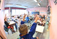 Studenti in classe nel primo giorno di scuola presso le elementari Erminio Franchetti, Torino, 13  settembre 2021. ANSA/ALESSANDRO DI MARCO © Ansa