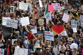 Demonstration in LA against election of Donald Trump (ANSA)