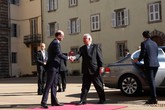 Rex Tillerson arriva al G7 (ANSA)