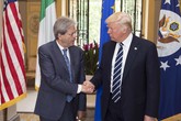 Paolo Gentiloni incontra il presidente americano Donald Trump (ANSA)