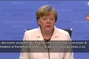 Merkel: chiedero' al Parlamento tedesco di dire si' all'accordo