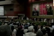 Un addio militante per Fidel dal palco del partito