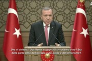 Erdogan: l'Occidente sostiene il terrorismo
