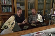 I paleontologi  Cristiano Dal Sasso e Simone Maganuco al lavoro (fonte: Paolo Magliocco)