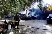 Vasto incendio nell'area camping del Monte Terminillo