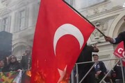 Primo Maggio, bruciata la bandiera turca