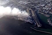 Incendio a San Francisco, l'alta colonna di fumo al molo Fisherman's Wharf
