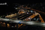 Prima notte d'apertura del Ponte San Giorgio visto dall'alto