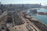 Libano, il cratere dell'esplosioni nel porto