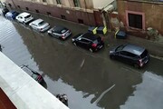 Cagliari, strade sommerse dalla pioggia