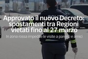 Approvato il nuovo Decreto: spostamenti tra Regioni vietati fino al 27 marzo