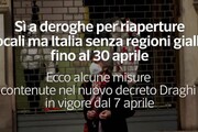 Si' a deroghe per riaperture locali ma Italia senza regioni gialle fino al 30 aprile