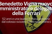Benedetto Vigna nuovo amministratore delegato della Ferrari