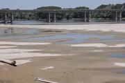 Siccita', il fiume Po in secca a Sermide nel Mantovano