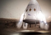 Rappresentazione artistica di una delle navette per Marte progettate dalla Space X (fonte: Space X, Flickr) (ANSA)