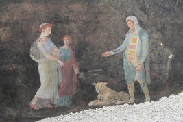 Pompei, un salone decorato con immagini della guerra di Troia