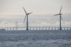 Il parco eolico offshore di Copenaghen (Foto: Stefania Passarella) (ANSA)