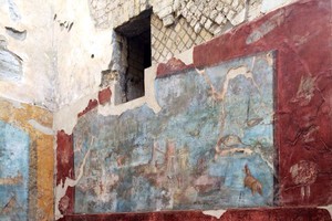 Pompei, le pitture nelle Terme Suburbane. Normalmente chiuse, aprono il 17 Maggio per La Notte dei Musei (ANSA)