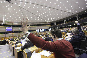 Parlamento europeo, voto a Bruxelles (ANSA)