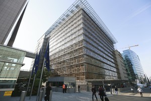 Europa Building, una delle sedi del Consiglio Ue a Bruxelles (ANSA)