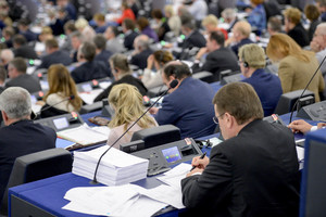 La plenaria del Parlamento europeo, sede di Strasburgo (ANSA)