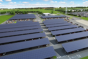 I pannelli fotovoltaici potrebbero coprire non solo i parcheggi ma anche le autostrade (ANSA)