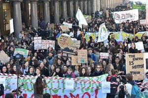 Studenti scioperano per il clima a Torino nel 2019 (ANSA)