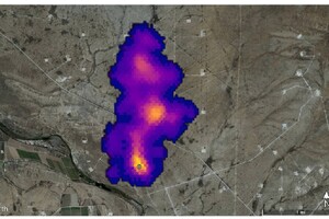 Esempio di rilevazione satellitare di emissioni di metano (fonte: NASA/JPL-Caltech) (ANSA)