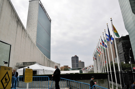 Il complesso degli edifici delle Nazioni Unite visto dall'alto in una foto d'archivio © ANSA 