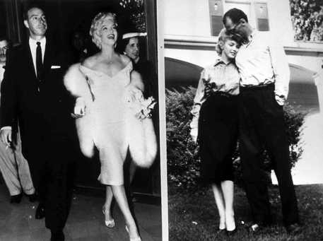 Marilyn Monroe con Joe DiMaggio e con Arthur Miller © ANSA