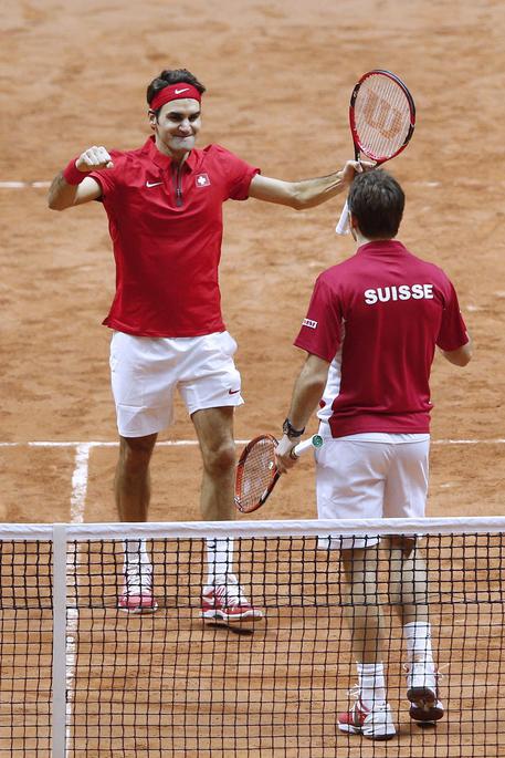 Davis: Doppio a Federer/Wawrinka, Francia-Svizzera 1-2 © EPA