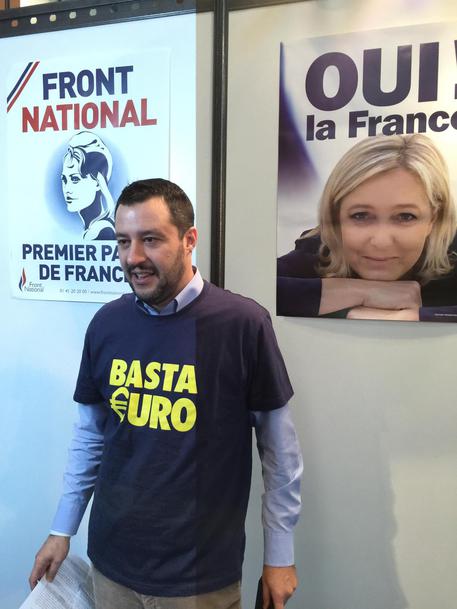 Il segretario della Lega Nord Matteo Salvini a Lione © ANSA