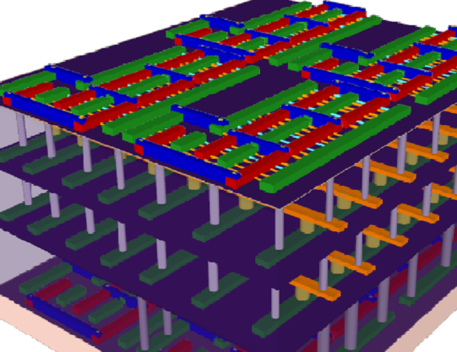 Rappresentazione grafica del chip multistrato (fonte: Max Shulaker, Stanford) © Ansa