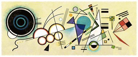Il doodle di Google per i 148 anni della nascita di Vassily Kandinsky © Ansa