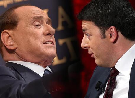 Silvio Berlusconi e Matteo Renzi in una elaborazione © ANSA