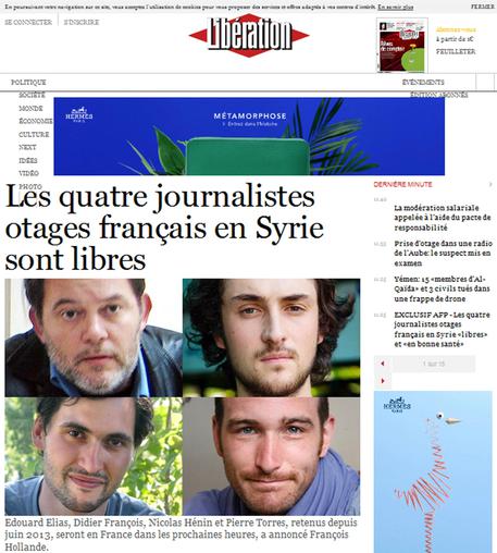 I 4 giornalisti francesi rapiti in Siria quasi un anno fa © ANSA