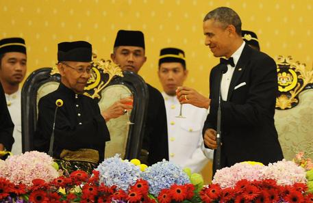 US President Barack Obama at a welcoming dinner hosted by Malaysian King. © EPA