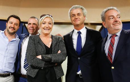 Conferenza stampa a Bruxelles dei leader dei partiti euroscettici © EPA