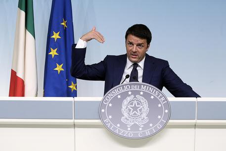 Il presidente del Consiglio Matteo Renzi durante la conferenza stampa al termine del Consiglio dei ministri. Foto: ANSA/RICCARDO ANTIMIANI © ANSA