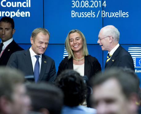 Federica Mogherini, Donald Tusk e Herman Van Rompuy © ANSA 