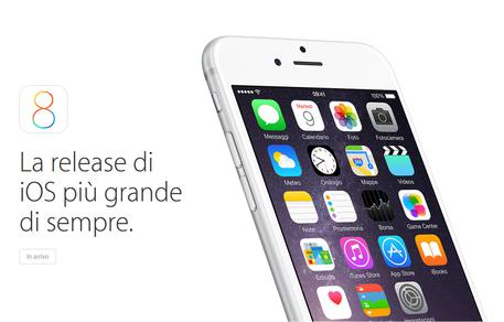 L'aggiornamento iOS 8 © ANSA