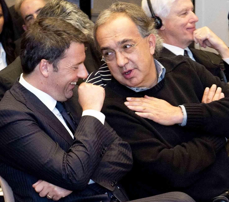 Matteo Renzi e Sergio Marchionne (archivio) © ANSA 