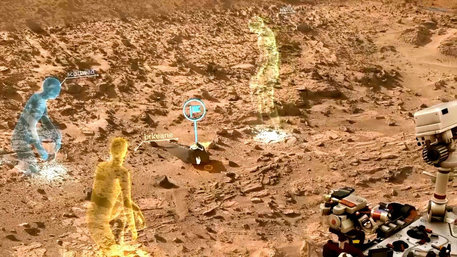 Ologrammi per l'esplorazione virtuale di Marte con il programma OnSight messo a punto dal Jpl della Nasa e dalla Microsoft (fonte: NASA/JPL-Caltech) © Ansa